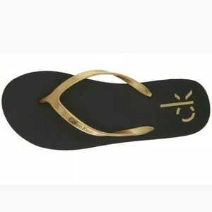 Calvin Klein Shoes - Calvin Klein Sarinah Gold Flip Flops Sandals Calvin Klein Shoes - Calvin Klein Sarinah Gold Flip Flops Sandals